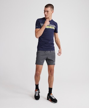 Superdry Active Tight Graphic Férfi Pólók Sötétkék | VSTJL1807